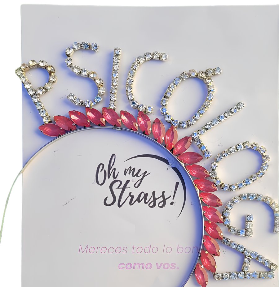 Vincha de strass personalizada 'Psicología' de Oh My Strass!